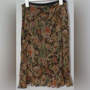 Sigurd Olsen Sport flowy Paisley Ruffle A line midi skirt 6P